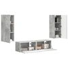 vidaXL Tv-meubelset Wandgemonteerd 2 pcs Beton Grijs Bewerkt hout
