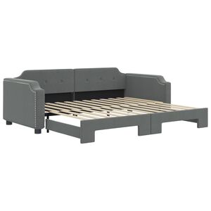 vidaXL Slaapbank met onderschuifbed 80x200 cm stof donkergrijs