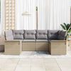 vidaXL Tuin Sofa Set met kussen met opslag 6 pcs Beige Poly riet