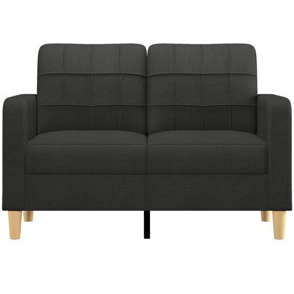 vidaXL Tweezitsbank 120 cm stof zwart