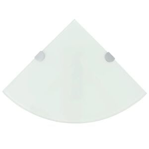vidaXL Hoekschappen 2 st met chromen dragers 25x25 cm glas wit