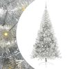 vidaXL Kunstmatig Voorverlicht Kerstboom met 300 LED Zilver 240 cm PET