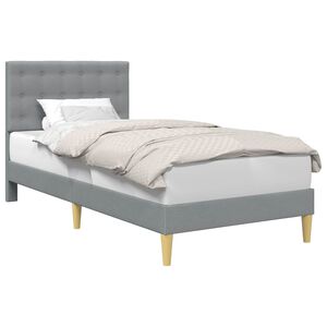 vidaXL Bedframe met hoofdeinde Lichtgrijs 100 x 200 cm Stof
