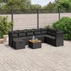 vidaXL 9-delige Loungeset met kussens poly rattan zwart