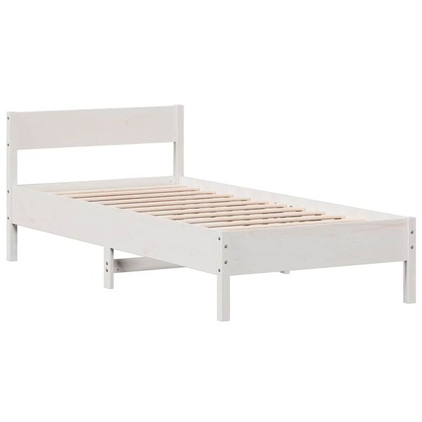 vidaXL Bedframe zonder matras massief grenenhout wit 90x190 cm