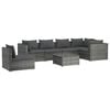 vidaXL 7-delige Loungeset met kussens poly rattan grijs
