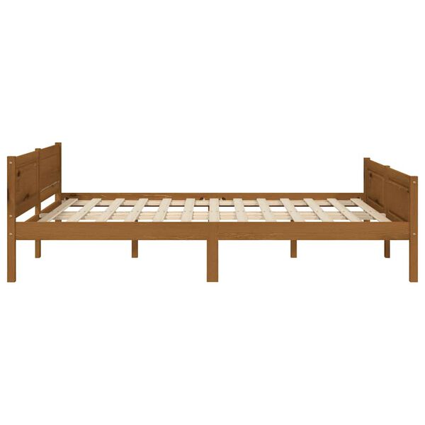 vidaXL Bedframe massief grenenhout honingbruin 140x200 cm