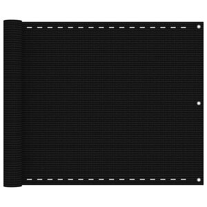 vidaXL Balkonscherm 75x300 cm HDPE zwart