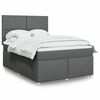 vidaXL Boxspring met matras stof donkergrijs 140x190 cm