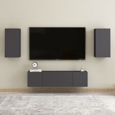 vidaXL Tv-meubel 30,5x30x60 cm spaanplaat grijs