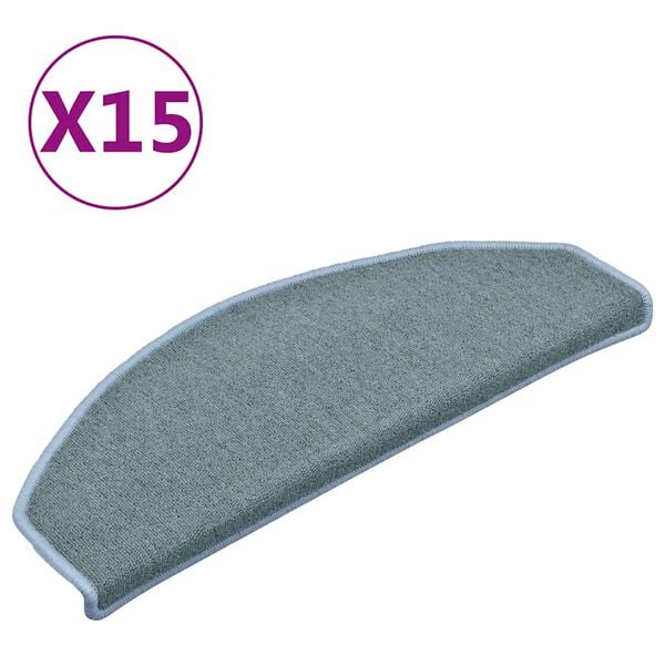 vidaXL Trapmatten 15 st 65x24x4 cm Zeeblauw Halfrond Groot