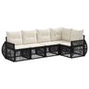 vidaXL Tuinbankenset 5 st Zwart en Cream Wit poly rattan