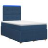 vidaXL LED Boxspring Bed met Matras Blauw 120 x 200 cm Stof