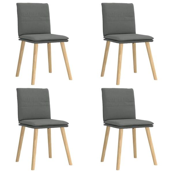 vidaXL Eetkamerstoelen 4 st stof donkergrijs
