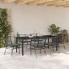 vidaXL Tuin eettafelset 7 pcs Zwart poly rattan