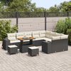 vidaXL Tuin Sofa Set met kussen 12 pcs Zwart poly rattan