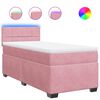 vidaXL Boxspring met matras fluweel roze 90x190 cm