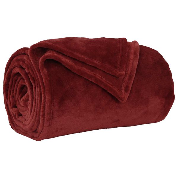 vidaXL Gooi Deken Bordeaux Rood 150 x 200 cm Fleece