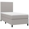 vidaXL Boxspring met matras en LED stof lichtgrijs 80x200 cm
