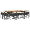 vidaXL 13-delige Tuinset met kussens poly rattan zwart