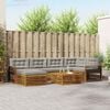 vidaXL Buiten bankenset met kussen 7 pcs Natuurlijk en Lichtgrijs
