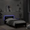 vidaXL Bedframe met hoofdbord en LED-verlichting zwart 100x200 cm