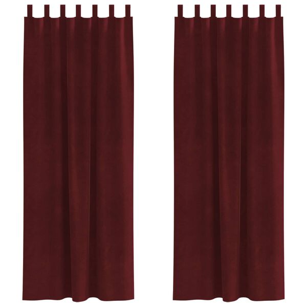 vidaXL Verduisterende gordijnen 2 pcs Wijnrood 140 x 225 cm Fluweel