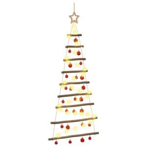 vidaXL Hangende kerstboom met ballen 120 cm 50 LED's Warmwit