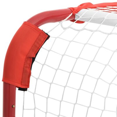 vidaXL Hockeydoel 137x66x112 cm polyester rood en wit