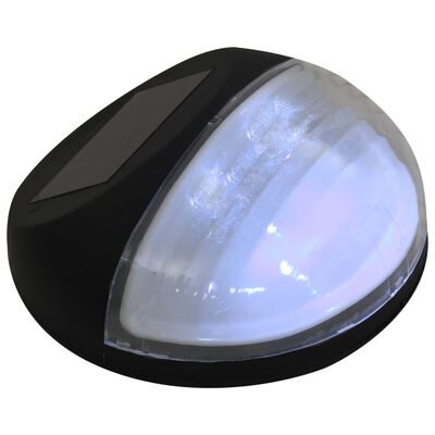 vidaXL LED-wandlampen solar rond zwart 12 st