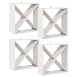 vidaXL Wijnrek 4 pcs Wit 62 x 25 x 62 cm Massief grenenhout