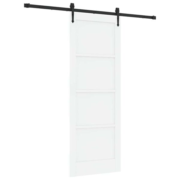 vidaXL Schuifdeur ORKDAL Wit en zwart 78 x 211 cm Massief grenenhout