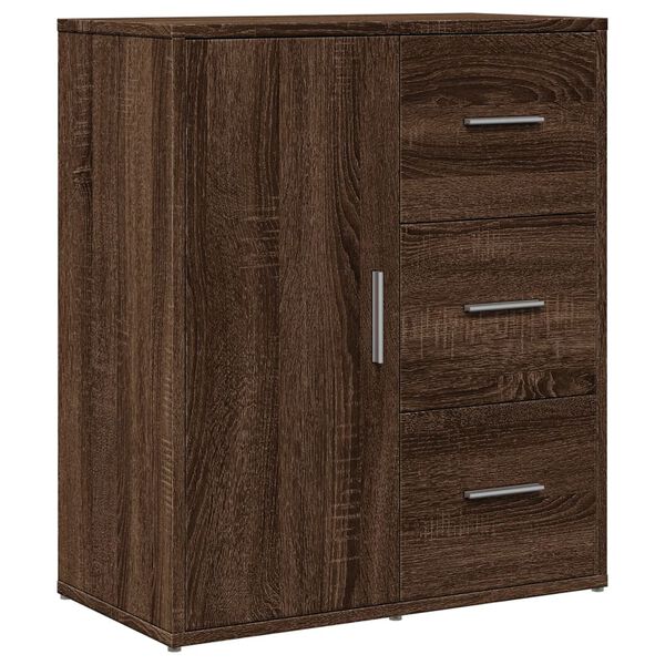 vidaXL Dressoirs 2 st 60x31x70 cm bewerkt hout bruin eikenkleurig