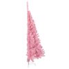 vidaXL Kunstkerstboom met standaard half 120 cm PVC roze