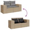 vidaXL 4-delige Loungeset met kussens poly rattan beige