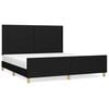 vidaXL Bedframe zonder matras stof zwart 160x200 cm