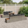 vidaXL Tuin Sofa Set met kussen 8 pcs Grijs Poly riet