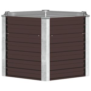 vidaXL Plantenbak verhoogd 129x129x77 cm gegalvaniseerd staal bruin