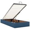 vidaXL Bed poef met matras en LED's 90x200 cm stof blauw