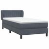 vidaXL Boxspring met matras fluweel donkergrijs 90x220 cm