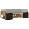 vidaXL Buiten bankenset 6 st Naturel en lichtgrijs Polyester