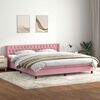 vidaXL Boxspring met matras fluweel roze 200x220 cm