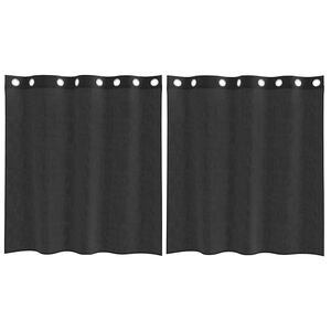 vidaXL Gordijnen voile met doorvoertules 2 st 140x140 cm zwart