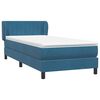 vidaXL Boxspring met matras fluweel donkerblauw 100x210 cm