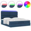 vidaXL Ottoman bed met matras en LED's 160x200cm stof blauw