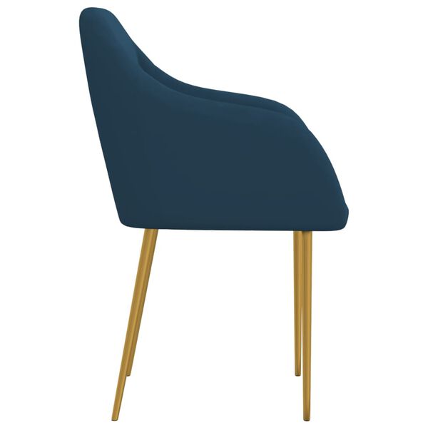 vidaXL Eetkamerstoelen 6 st fluweel blauw