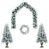 vidaXL Mini-kerstbomenset 120 cm PVC Groen en Wit