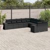 vidaXL 10-delige Loungeset met kussens poly rattan zwart
