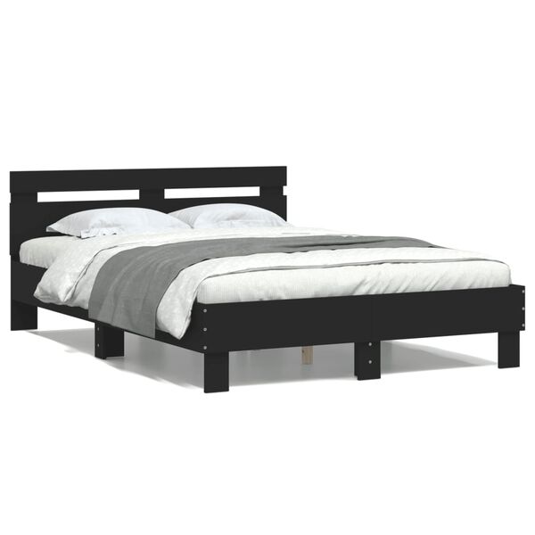 vidaXL Bedframe met hoofdeinde bruin eikenkleur 120x190 cm