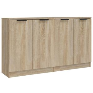 vidaXL Dressoirs 2 st 60x30x70 cm bewerkt hout sonoma eikenkleurig